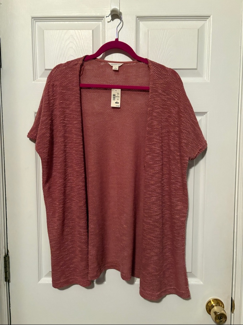 NWT Aeropostale open cardigan relaxed loose fit Sz S coral. Msrp $45. Side slits
